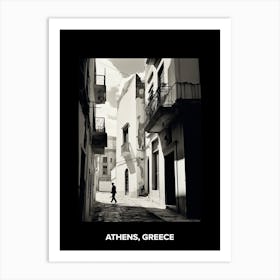 Poster Of Athens, Greece, Mediterranean Black And White Photography Analogue 2 Art Print