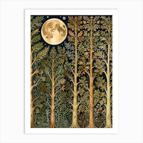 William Morris Moonlight In The Woods 74 Art Print