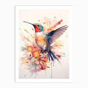 Bird Painting Collage Hummingbird 2 Art Print