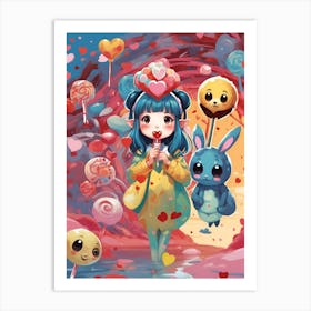 Lollipop Girl Art Print