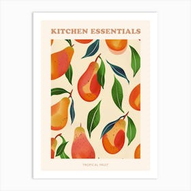 Tropical Fruit Pattern Illustration Poster 1 Art Print