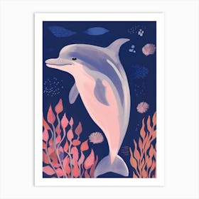 Playful Illustration Of Dolphin For Kids Room 2 Art Print