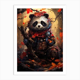 Panda Art In Naïve Art Style 4 Art Print