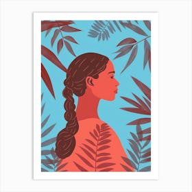 Portrait Of A Woman With A Braid Art Print