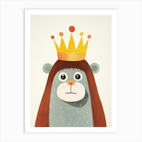 Little Orangutan 2 Wearing A Crown Art Print