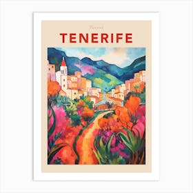Tenerife Spain 3 Fauvist Travel Poster Art Print
