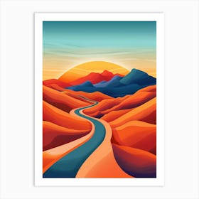 Road In The Desert Art Print