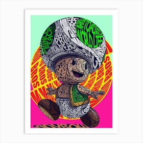 Toad Mushroom Cartoon Pop Art Art Print