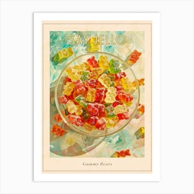 Vintage Gummy Bears Retro Collage 2 Poster Art Print