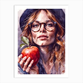 Boho Woman With An Apple Art Print