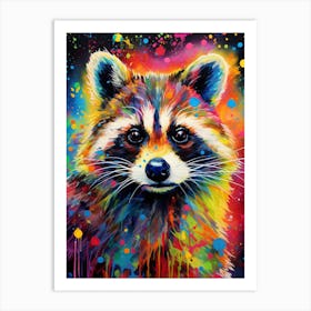 A Tres Marias Raccoon Vibrant Paint Splash 1 Art Print