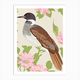 Common Loon William Morris Style Bird Art Print