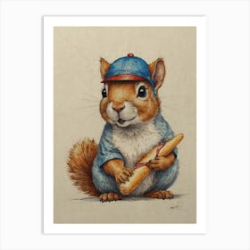 Squirrel With A Sandwich Art Print