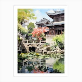 Yuyuan Garden China Watercolour 1 Art Print