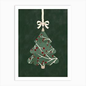 Green Christmas Tree Ornament Art Print