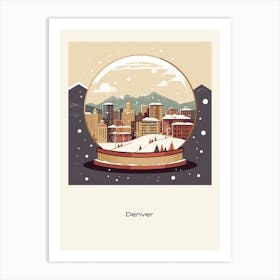 Denver Colorado Snowglobe Poster Art Print