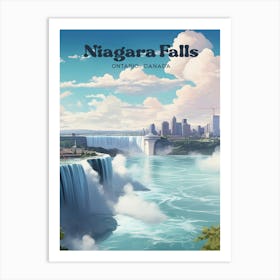 Niagara Falls Ontario Canada Waterfall Travel Art Art Print