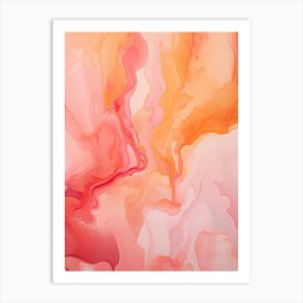 Pink And Orange Flow Asbtract Painting 0 Art Print