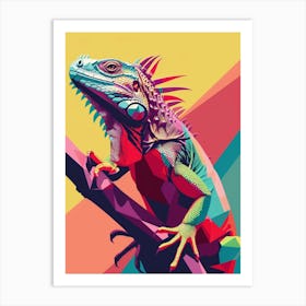 Rhinoceros Iguana Abstract Modern Illustration 3 Art Print