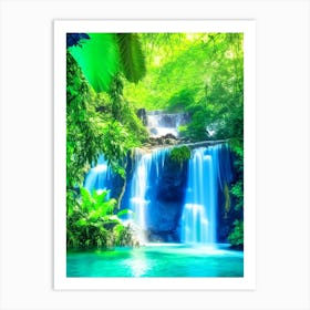 Waterfalls In A Jungle Waterscape Photography 1 Art Print
