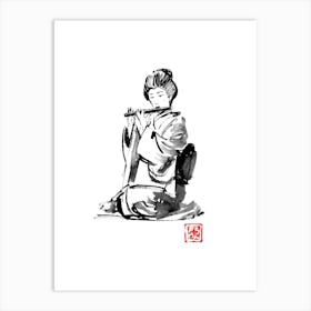 Geisha Flute Art Print