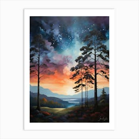 Sunset In Scotland Art Print