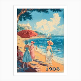 Aihrgdesign A Retro Poster Of A 1905 Seaside Resort With Eleg 185398be Abe1 44b6 952f 1a36ab082aff 1 Art Print