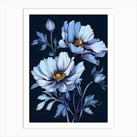 Blue Flowers 10 Art Print