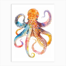 Octopus Colourful Watercolour 2 Art Print