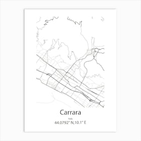 Carrara,Italy Minimalist Map Art Print