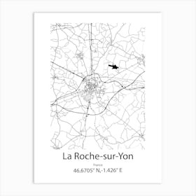 La Roche Sur Yon,France Minimalist Map Art Print