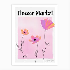 Flower Market Pink Art Print