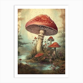 Storybook Mushroom Art Print
