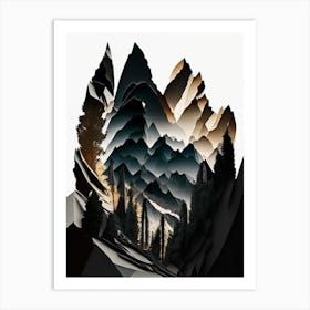 Dolomiti Bellunesi National Park Italy Cut Out PaperII Art Print