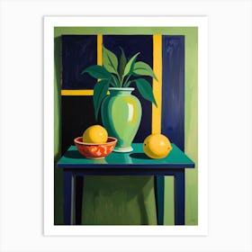 Lemons On A Table 2 Art Print