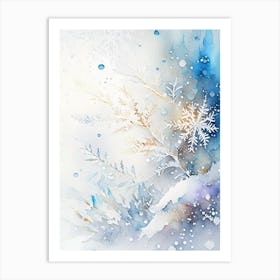 Frost, Snowflakes, Storybook Watercolours 1 Art Print