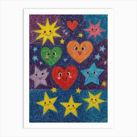 Stars And Hearts Art Print