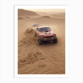 Car race in sand Art Print