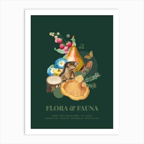 Flora & Fauna with Marmot Art Print
