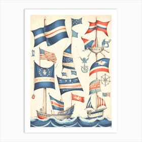 Flags Of America Art Print