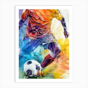 Football Player Watercolor Art (12) Art Print