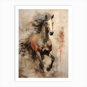 A Horse Painting In The Style Of Mixed Media 1 Art Print