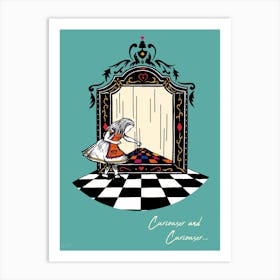 Alice In Wonderland Alice And The Looking Glass Colour Art Print