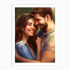 Couple Hugging Art Print