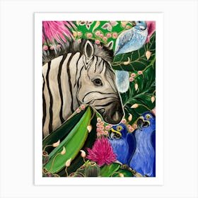 Zebra In The Jungle Art Print