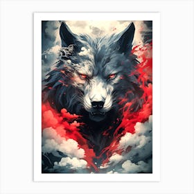 Wolf In The Clouds 10 Art Print