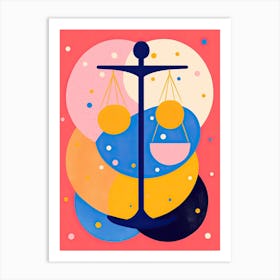 Libra Illustration Zodiac Star Sign 5 Art Print