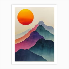 'Sunrise Over The Mountains' 1 Art Print