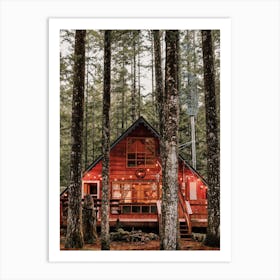 Woodland Cabin Art Print