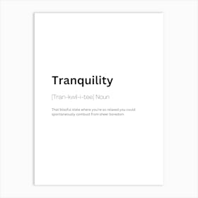 Tranquility Definition Meaning Art Print